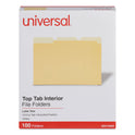 Universal Interior File Folders, 1/3-Cut Tabs: Assorted, Letter Size, 11-pt Stock, Yellow, 100/Box (12304)