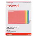 Universal Interior File Folders, 1/3-Cut Tabs: Assorted, Letter Size, 11-pt Stock, Assorted Colors, 100/Box (12306)