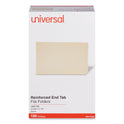 Universal Deluxe Reinforced End Tab Folders, Straight Tabs, Legal Size, 0.75" Expansion, Manila, 100/Box (13350)