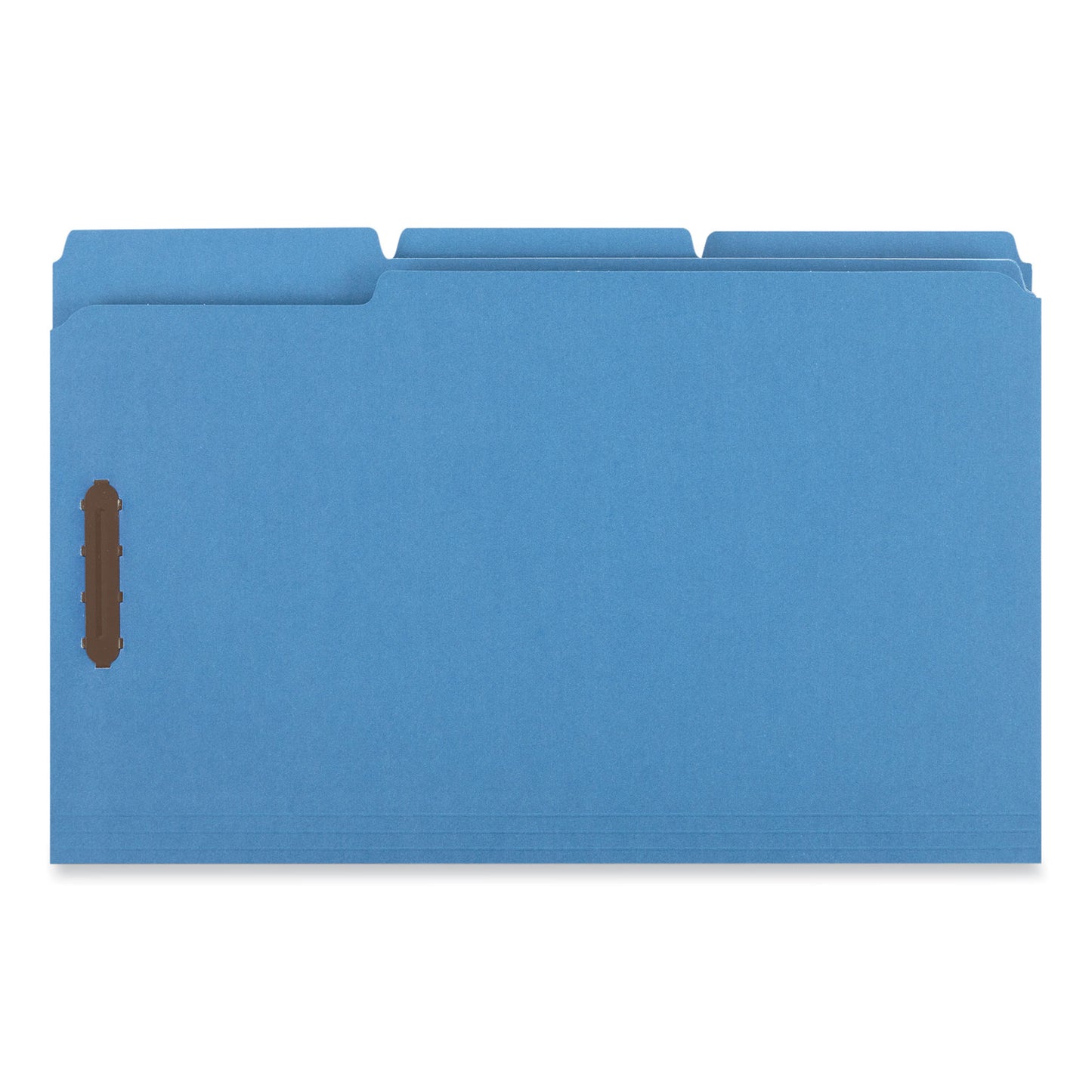 Universal Deluxe Reinforced Top Tab Fastener Folders, 0.75" Expansion, 2 Fasteners, Legal Size, Blue Exterior, 50/Box (13525)