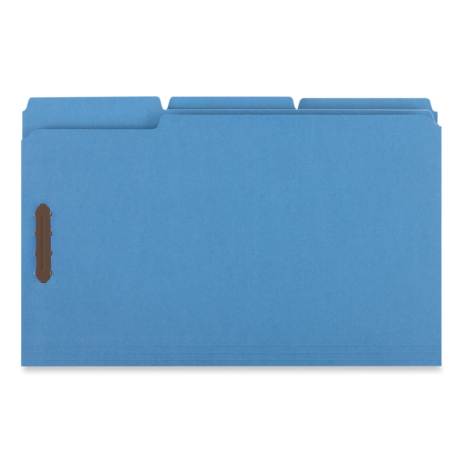 Universal Deluxe Reinforced Top Tab Fastener Folders, 0.75" Expansion, 2 Fasteners, Legal Size, Blue Exterior, 50/Box (13525)