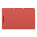 Universal Deluxe Reinforced Top Tab Fastener Folders, 0.75" Expansion, 2 Fasteners, Legal Size, Red Exterior, 50/Box (13527)