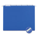 Universal Deluxe Bright Color Hanging File Folders, Letter Size, 1/5-Cut Tabs, Blue, 25/Box (14116)