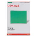 Universal Deluxe Bright Color Hanging File Folders, Letter Size, 1/5-Cut Tabs, Bright Green, 25/Box (14117)