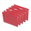 Universal Deluxe Bright Color Hanging File Folders, Letter Size, 1/5-Cut Tabs, Red, 25/Box (14118)