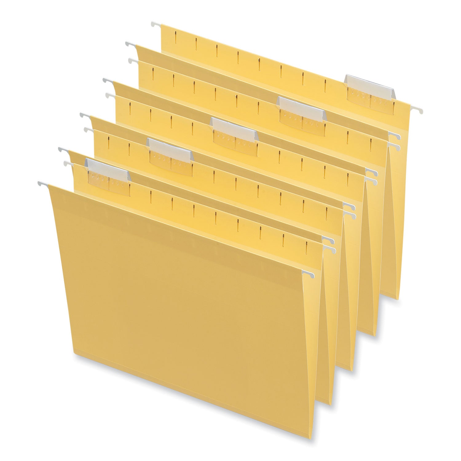 Universal Deluxe Bright Color Hanging File Folders, Letter Size, 1/5-Cut Tabs, Yellow, 25/Box (14119)