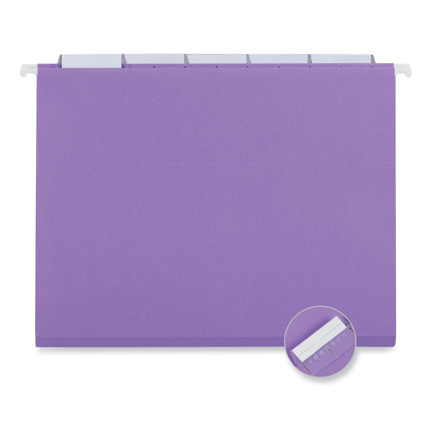 Universal Deluxe Bright Color Hanging File Folders, Letter Size, 1/5-Cut Tabs, Violet, 25/Box (14120)