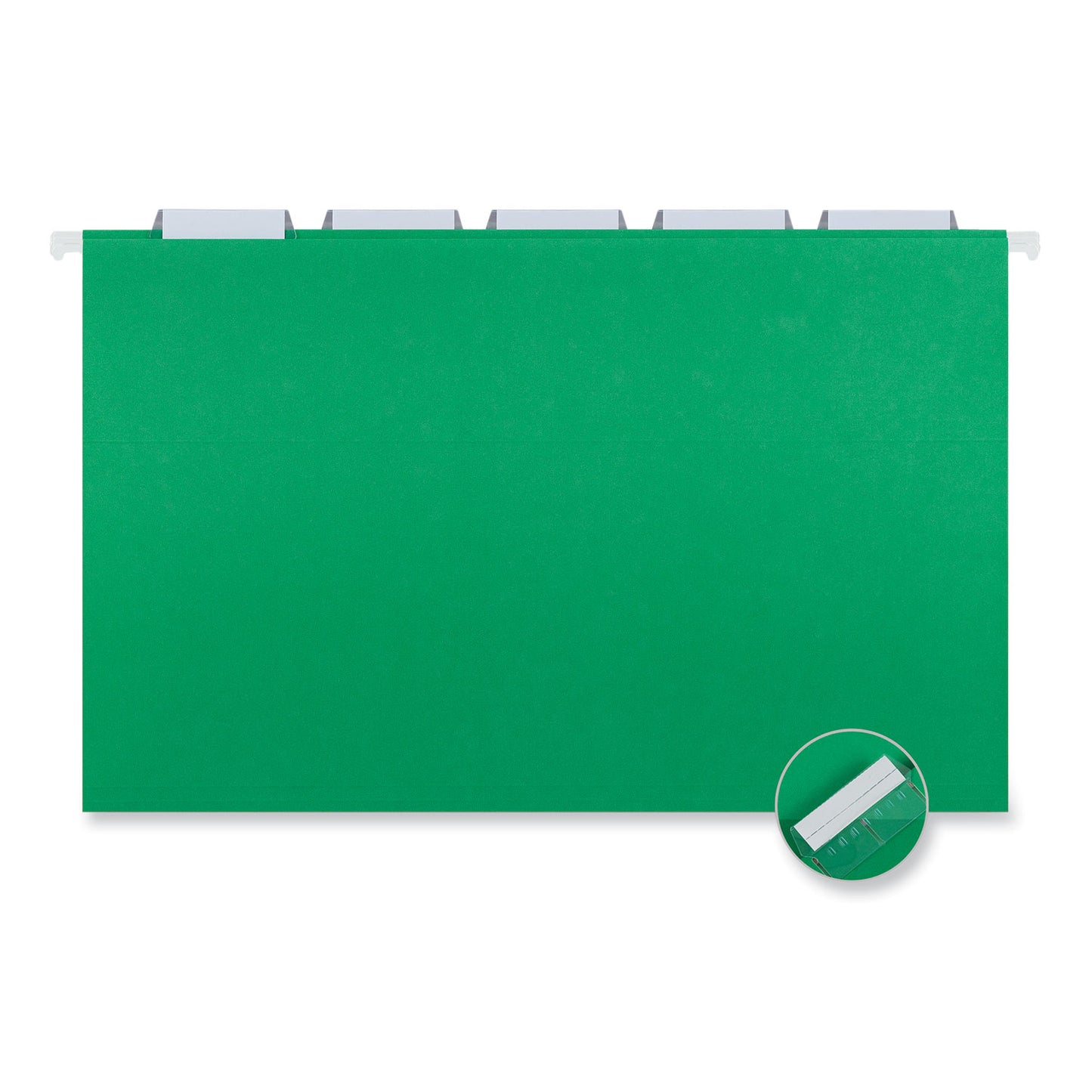 Universal Deluxe Bright Color Hanging File Folders, Legal Size, 1/5-Cut Tabs, Bright Green, 25/Box (14217)