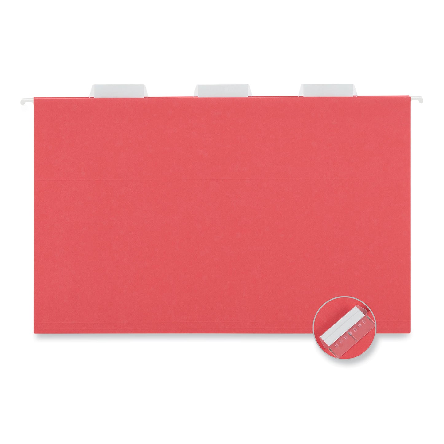 Universal Deluxe Bright Color Hanging File Folders, Legal Size, 1/5-Cut Tabs, Red, 25/Box (14218)