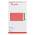 Universal Deluxe Bright Color Hanging File Folders, Legal Size, 1/5-Cut Tabs, Assorted Colors, 25/Box (14221)