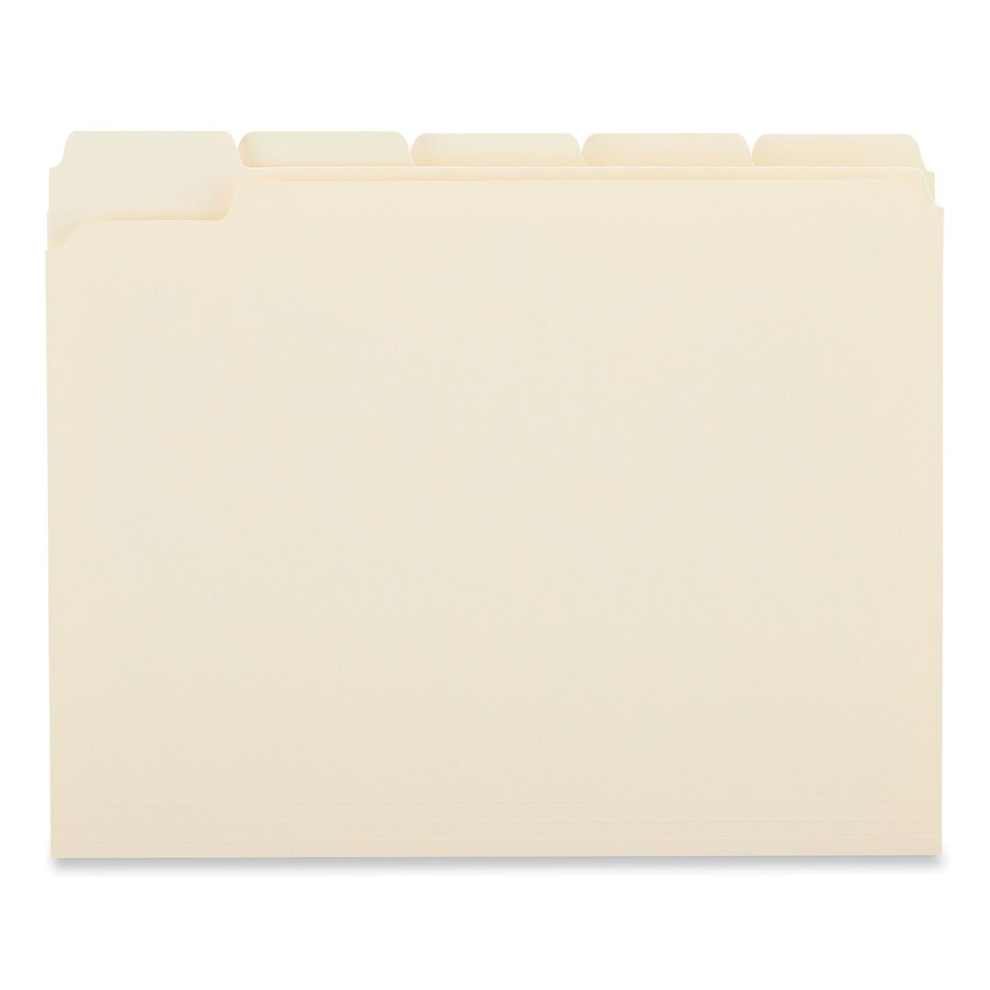 Universal Double-Ply Top Tab Manila File Folders, 1/5-Cut Tabs: Assorted, Letter Size, 0.75" Expansion, Manila, 100/Box (16115)