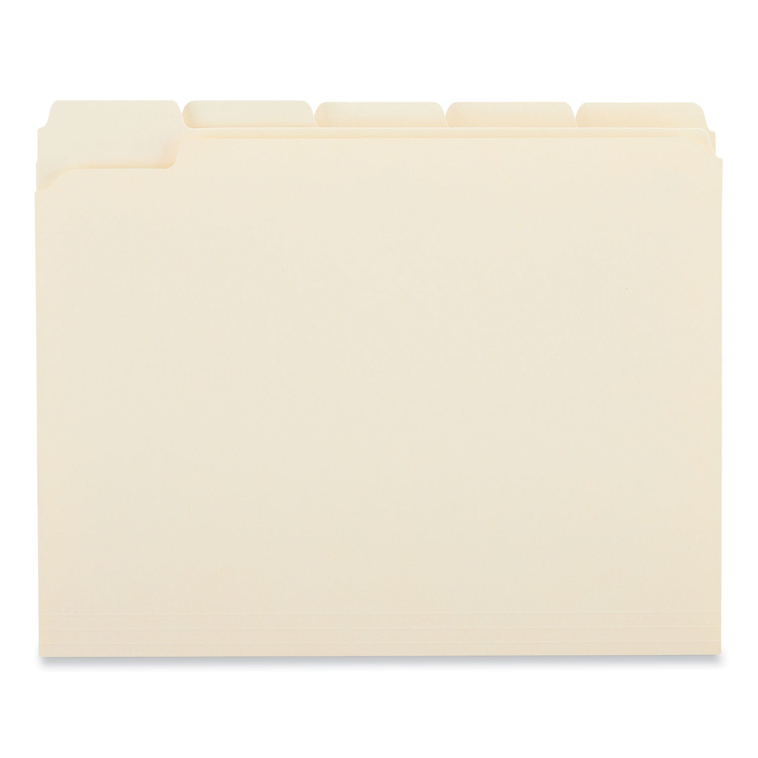 Universal Double-Ply Top Tab Manila File Folders, 1/5-Cut Tabs: Assorted, Letter Size, 0.75" Expansion, Manila, 100/Box (16115)