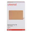 Universal Reinforced Kraft Top Tab File Folders, Straight Tabs, Legal Size, 0.75" Expansion, Brown, 100/Box (16140)