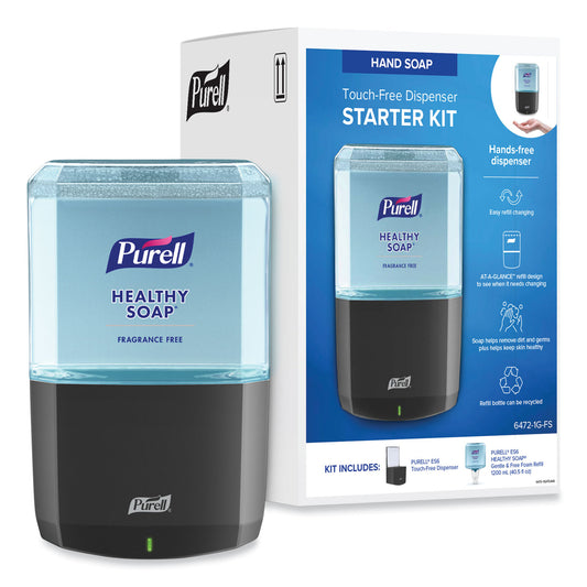 PURELL HEALTHY SOAP Gentle & Free Foam ES6 Starter Kit, 1,200 mL, Graphite (64721GFS)