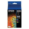 Epson T252XL-BCS (252XL) DURABrite Ultra High-Yield Ink, 1,100 Page-Yield, Black/Cyan/Magenta/Yellow
