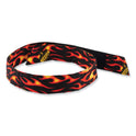 ergodyne Chill-Its 6705 Cooling Embedded Polymers Hook and Loop Bandana Headbnd, One Size Fit Most, Flames (12311)