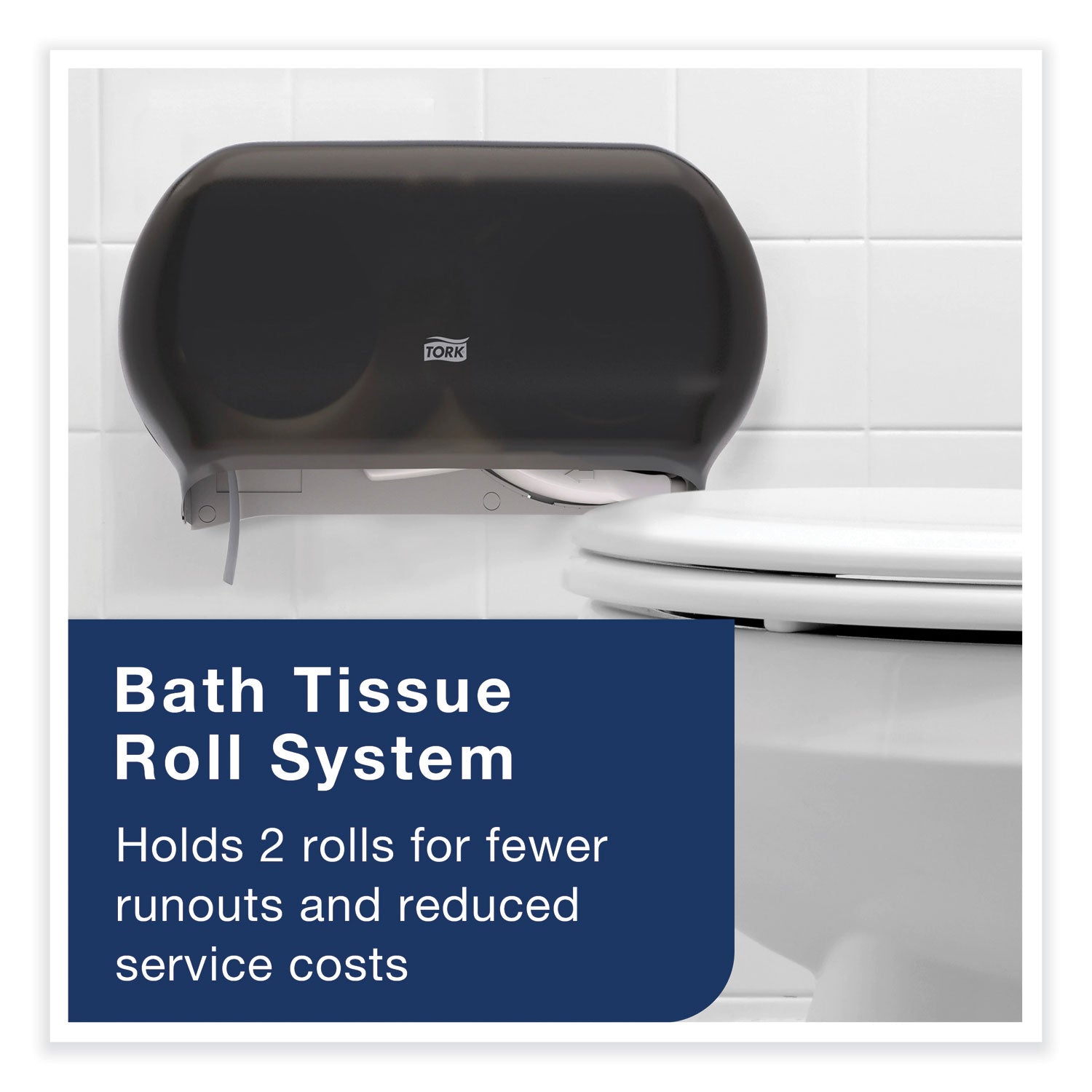 Tork Twin Standard Roll Bath Tissue Dispenser, 12.75 x 5.57 x 8.25, Smoke (59TR)