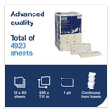 Tork PeakServe Continuous Hand Towel, 1-Ply, 7.91 x 8.85, White, 410 Wipes/Pack, 12 Packs/Carton (105065)