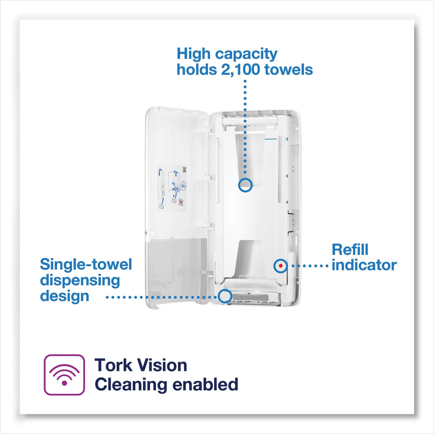 Tork PeakServe Continuous Hand Towel Dispenser, 14.57 x 3.98 x 28.74, White (552520)