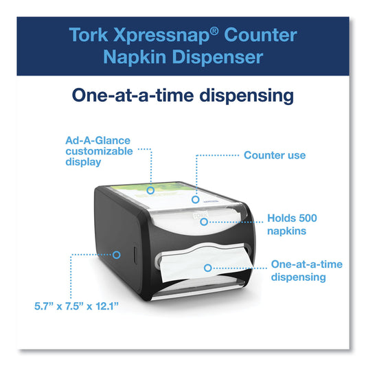 Tork Xpressnap Counter Napkin Dispenser, 7.5 x 12.1 x 5.7, Black (6432000)