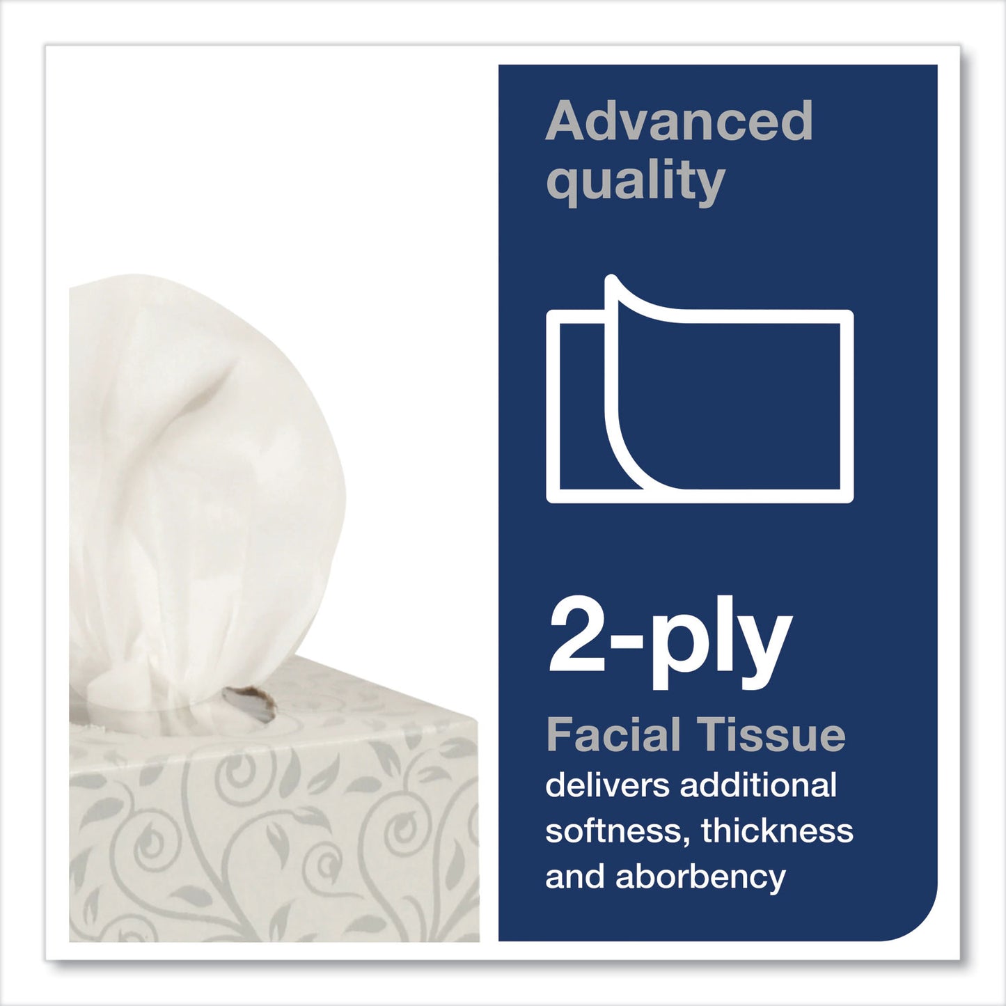 Tork Advanced Facial Tissue, 2-Ply, White, Cube Box, 94 Sheets/Box, 36 Boxes/Carton (TF6830)