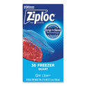 Ziploc Zipper Freezer Bags, 32 oz, 6.97" x 7.7", Clear, 38 Bags/Box, 9 Boxes/Carton (314444)