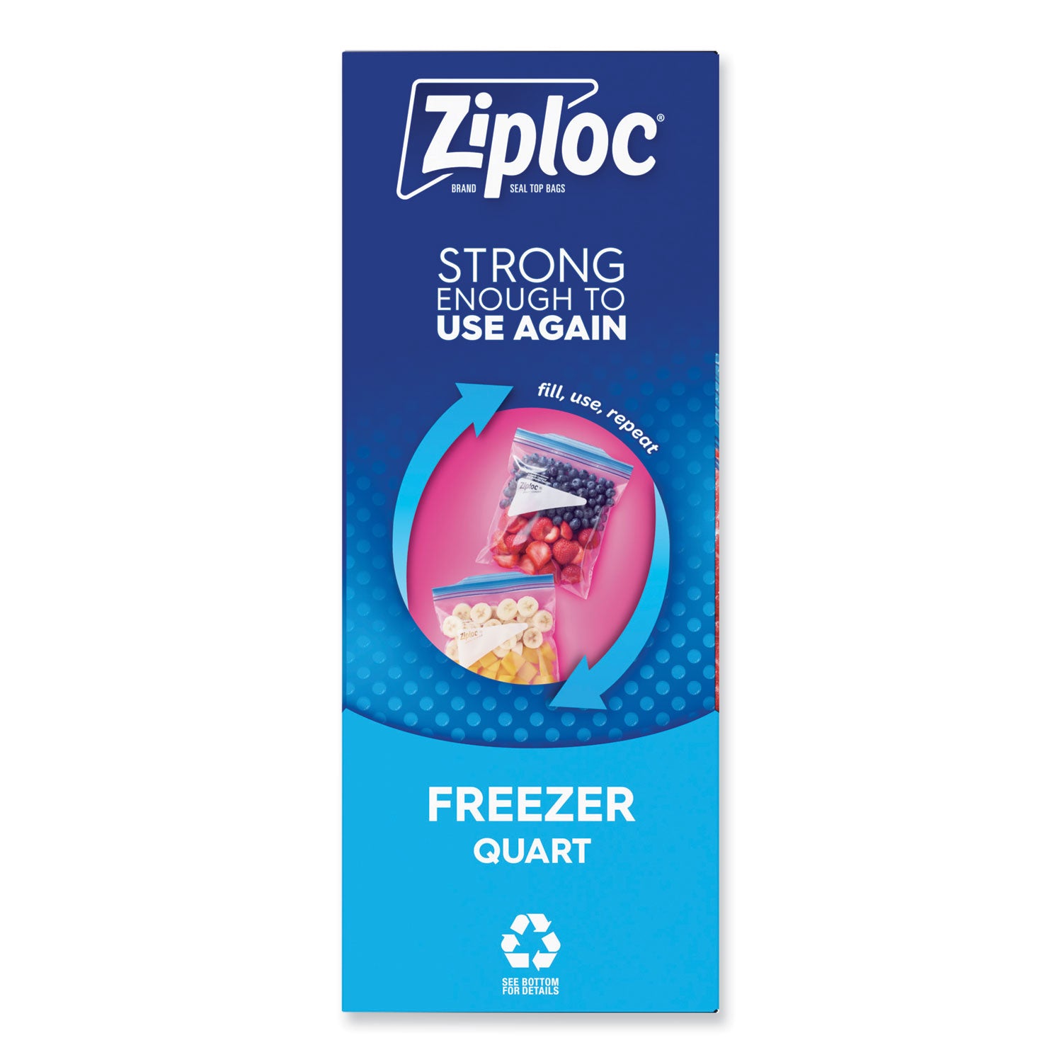 Ziploc Zipper Freezer Bags, 32 oz, 6.97" x 7.7", Clear, 38 Bags/Box, 9 Boxes/Carton (314444)