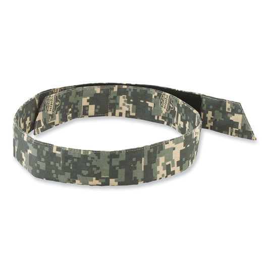 ergodyne Chill-Its 6705 Cooling Embedded Polymers Hook and Loop Bandana Headband, One Size Fits Most, Camo (12314)