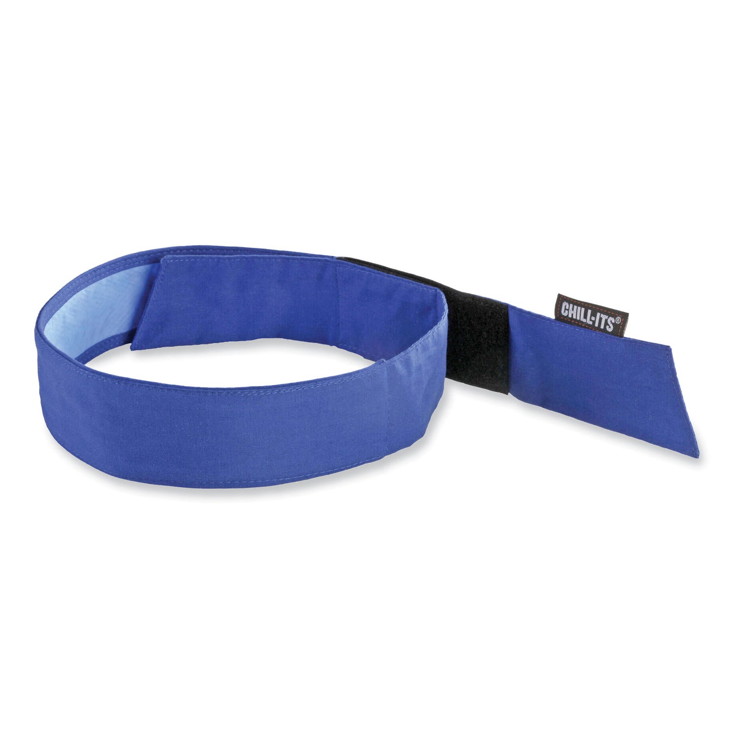 ergodyne Chill-Its 6705CT Cooling PVA Hook and Loop Bandana Headband, One Size Fits Most, Solid Blue (12577)