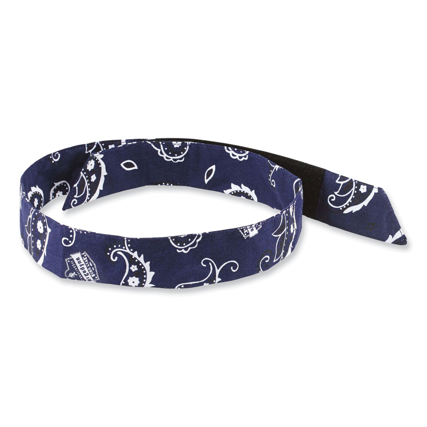 ergodyne Chill-Its 6705 Cooling Embedded Polymers Hook and Loop Bandana Headband, One Size Fits Most, Navy Western (12316)