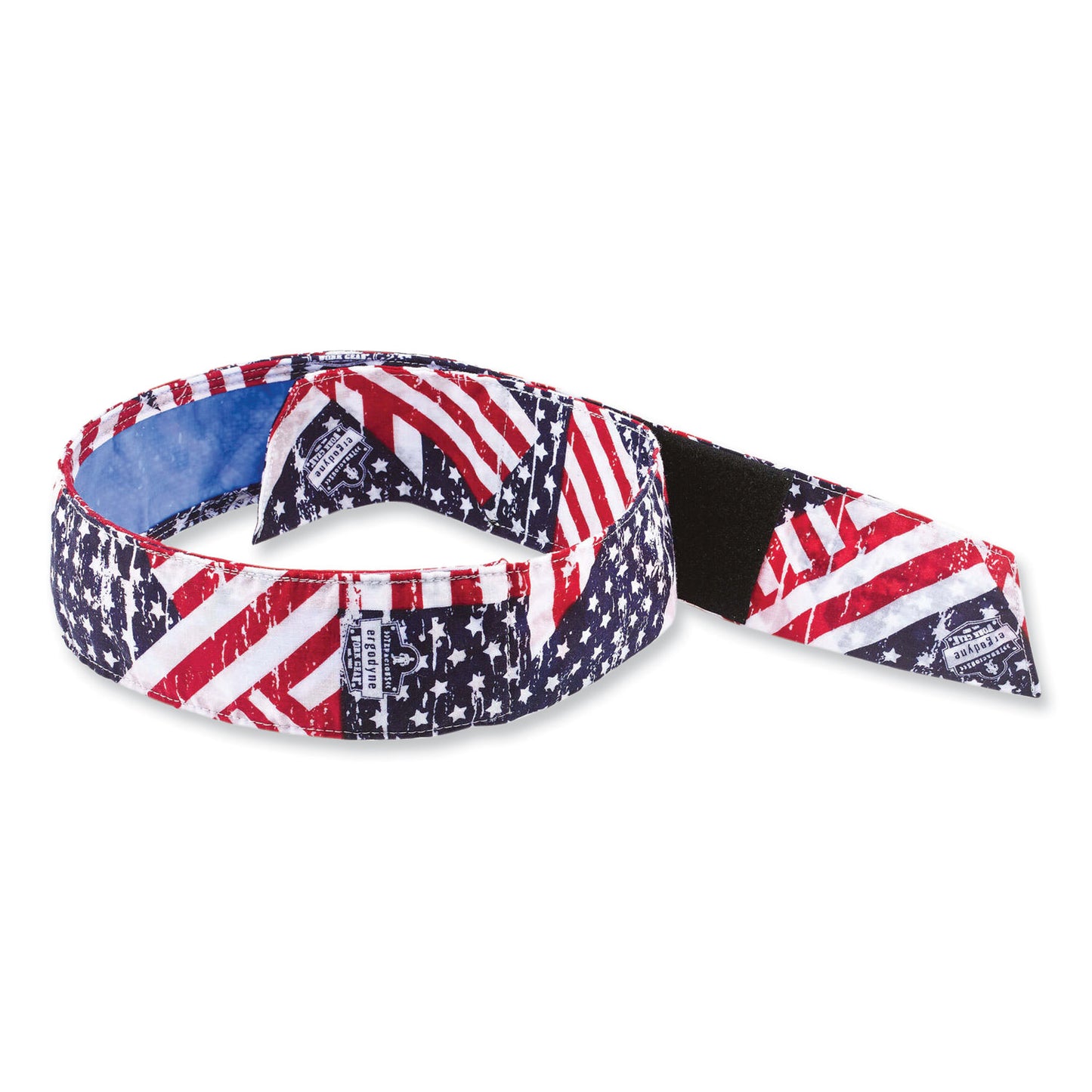 ergodyne Chill-Its 6705CT Cooling PVA Hook and Loop Bandana Headband, One Size Fits Most, Stars & Stripes (12571)