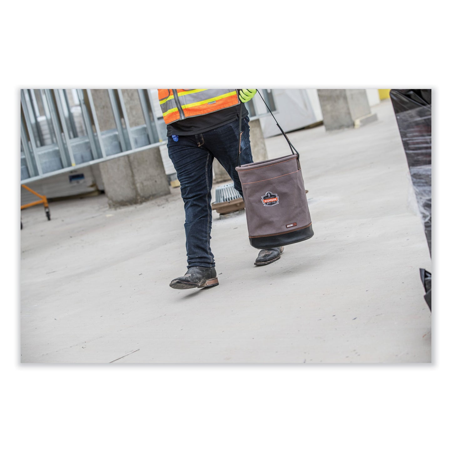 ergodyne Arsenal 5960 Canvas Hoist Bucket with D-Rings, 150 lb, Gray (14960)