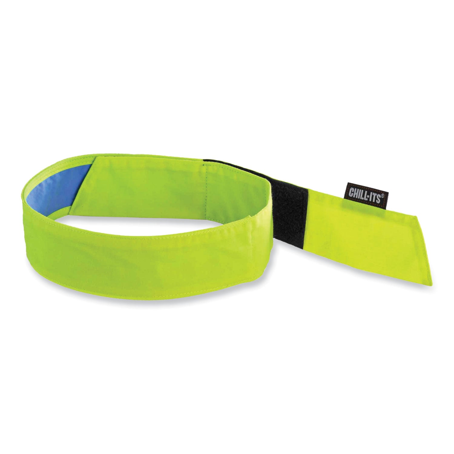 ergodyne Chill-Its 6705CT Cooling PVA Hook and Loop Bandana Headband, One Size Fits Most, Lime (12576)