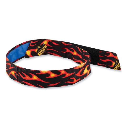 ergodyne Chill-Its 6705CT Cooling PVA Hook and Loop Bandana Headband, One Size Fits Most, Flames (12578)