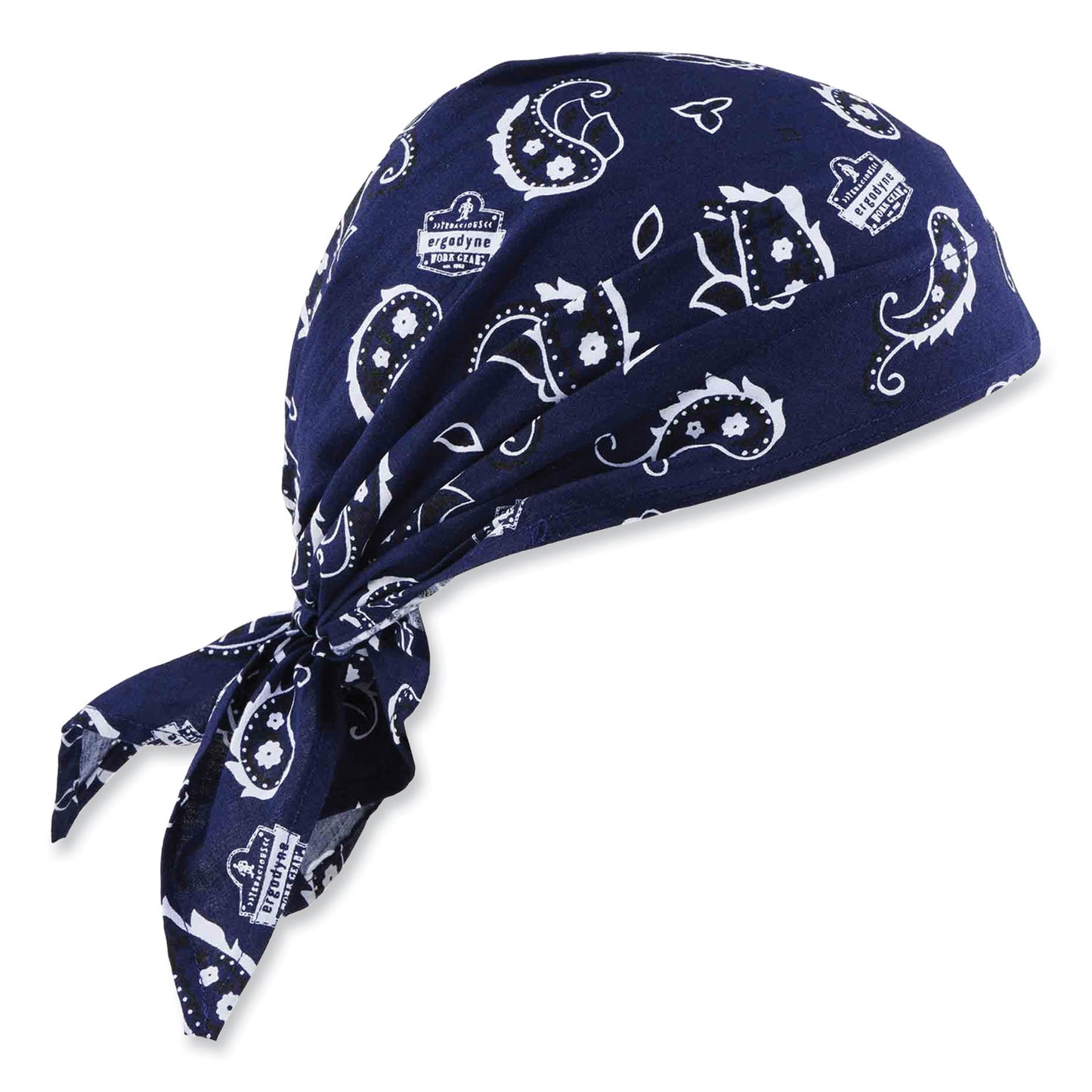 ergodyne Chill-Its 6710CT Cooling PVA Tie Bandana Triangle Hat, One Size Fits Most, Navy Western (12584)