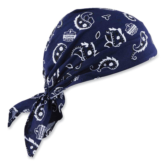 ergodyne Chill-Its 6710CT Cooling PVA Tie Bandana Triangle Hat, One Size Fits Most, Navy Western (12584)