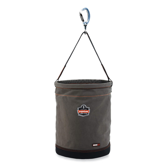 ergodyne Arsenal 5945 Extra-Large Swiveling Carabiner Canvas Hoist Bucket, 150 lb, Gray (14945)