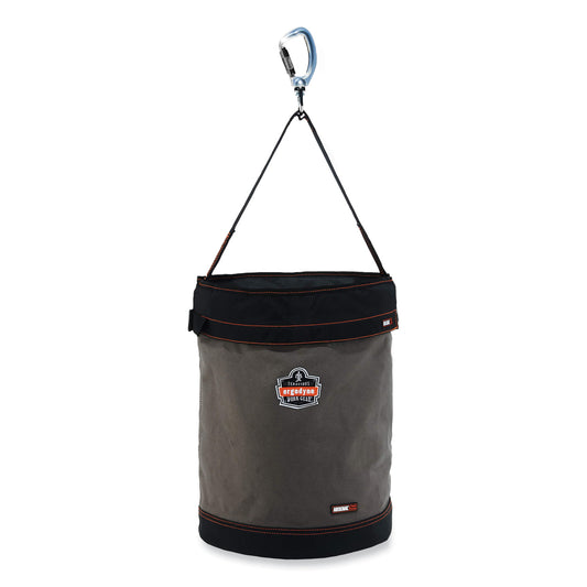 ergodyne Arsenal 5945T Extra-Large Swiveling Carabiner Canvas Hoist Bucket and Top, 150 lb, Gray (14845)