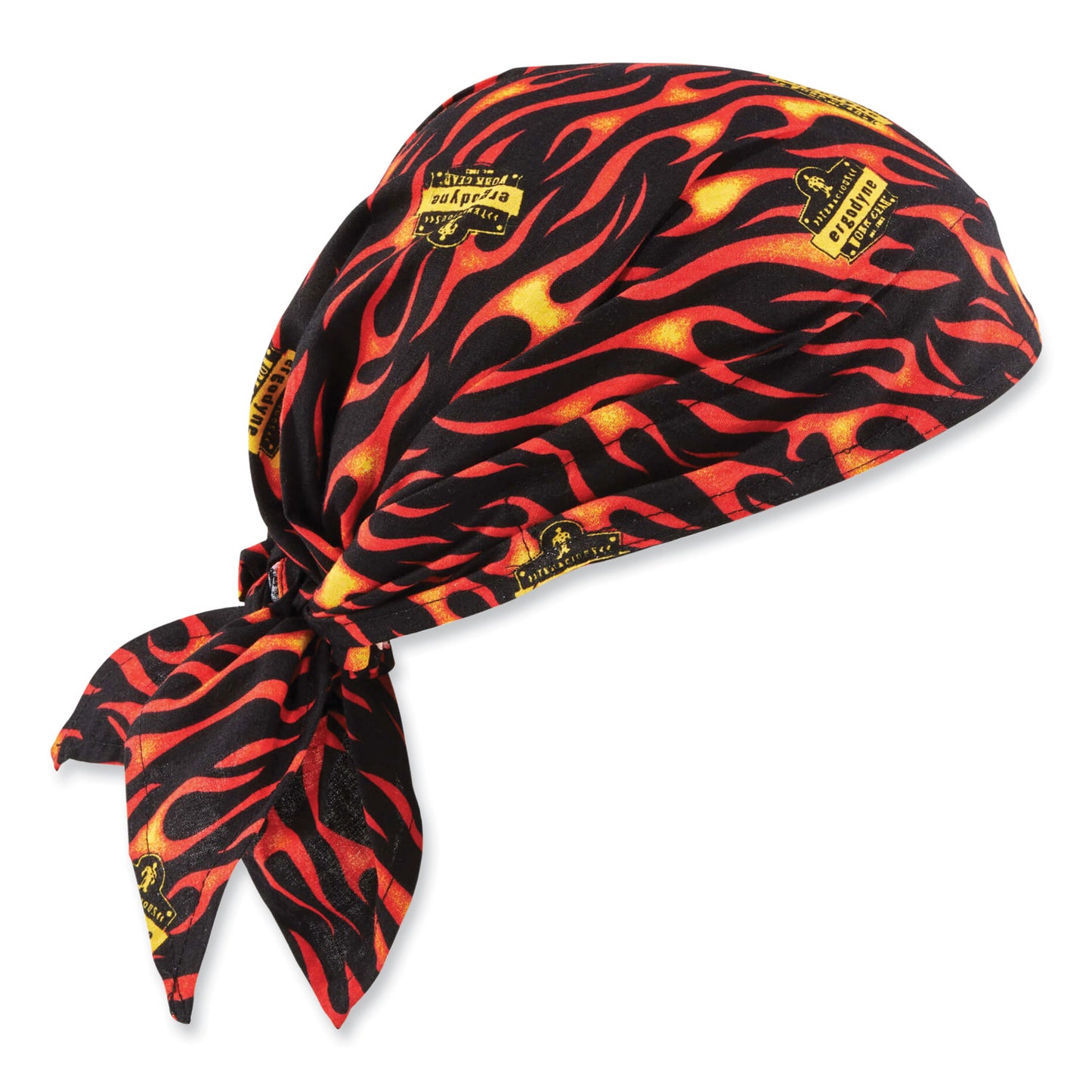 ergodyne Chill-Its 6710CT Cooling PVA Tie Bandana Triangle Hat, One Size Fits Most, Flames (12588)