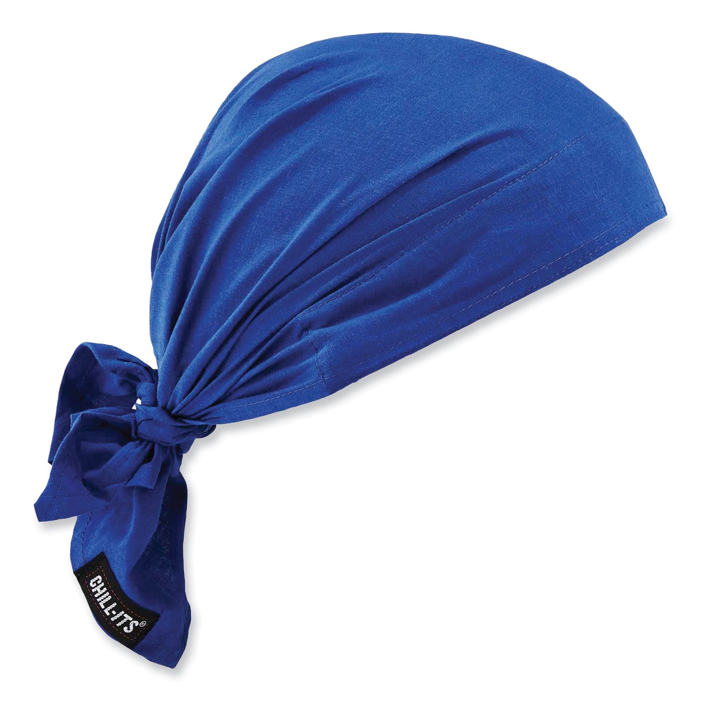 ergodyne Chill-Its 6710CT Cooling PVA Tie Bandana Triangle Hat, One Size Fits Most, Solid Blue (12587)