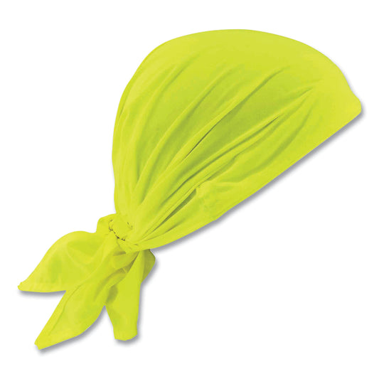 ergodyne Chill-Its 6710CT Cooling PVA Tie Bandana Triangle Hat, One Size Fits Most, Lime (12586)