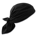 ergodyne Chill-Its 6710CT Cooling PVA Tie Bandana Triangle Hat, One Size Fits Most, Black (12585)