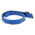 ergodyne Chill-Its 6705 Cooling Embedded Polymers Hook and Loop Bandana Headband, One Size Fits Most, Solid Blue (12317)