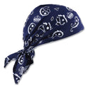 ergodyne Chill-Its 6710 Cooling Embedded Polymers Tie Bandana Triangle Hat, One Size Fit Most, Navy Westrn (12326)