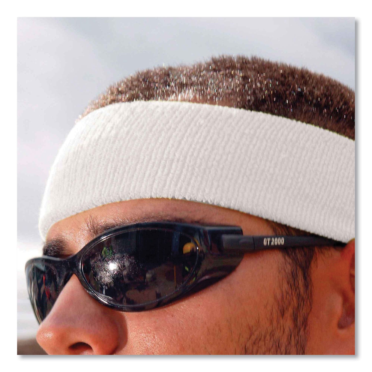 ergodyne Chill-Its 6550 Head Terry Cloth Sweatband, Cotton Terry, One Size Fits Most, White (12450)