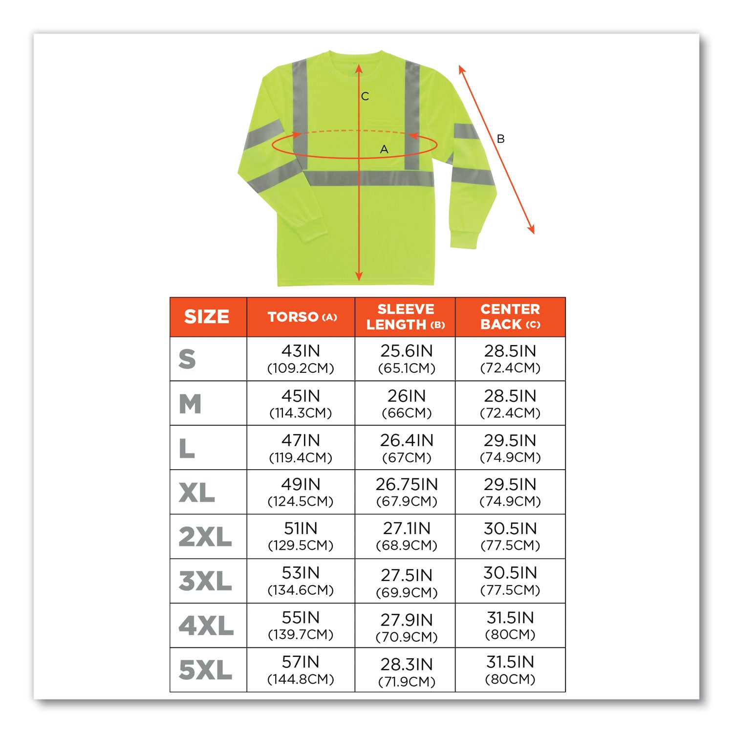 ergodyne GloWear 8391 Class 3 Hi-Vis Long Sleeve Shirt, Polyester, Lime, Large (21704)