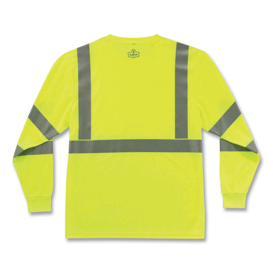 ergodyne GloWear 8391 Class 3 Hi-Vis Long Sleeve Shirt, Polyester, Lime, 3X-Large (21707)