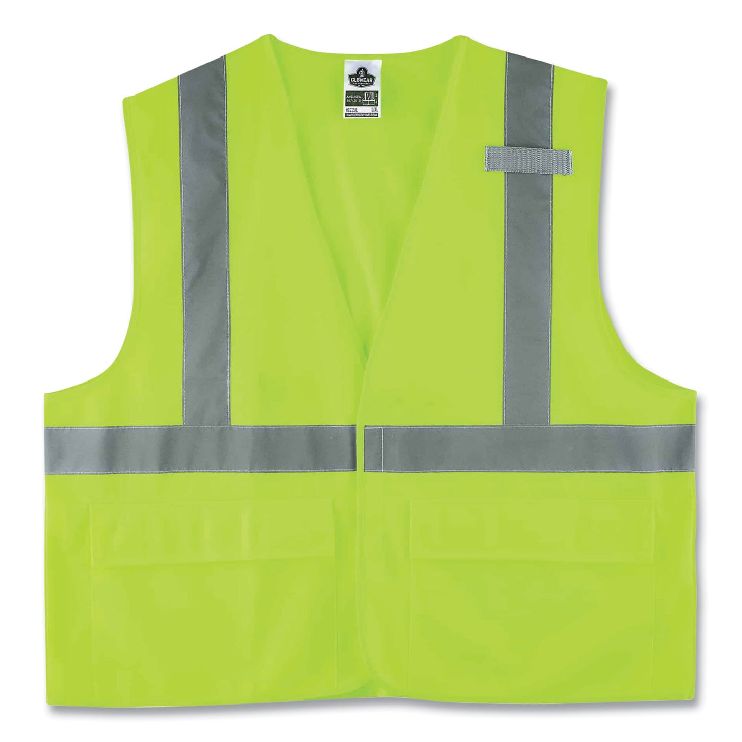 ergodyne GloWear 8225HL Class 2 Standard Solid Hook and Loop Vest, Polyester, Lime, Large/X-Large (21185)