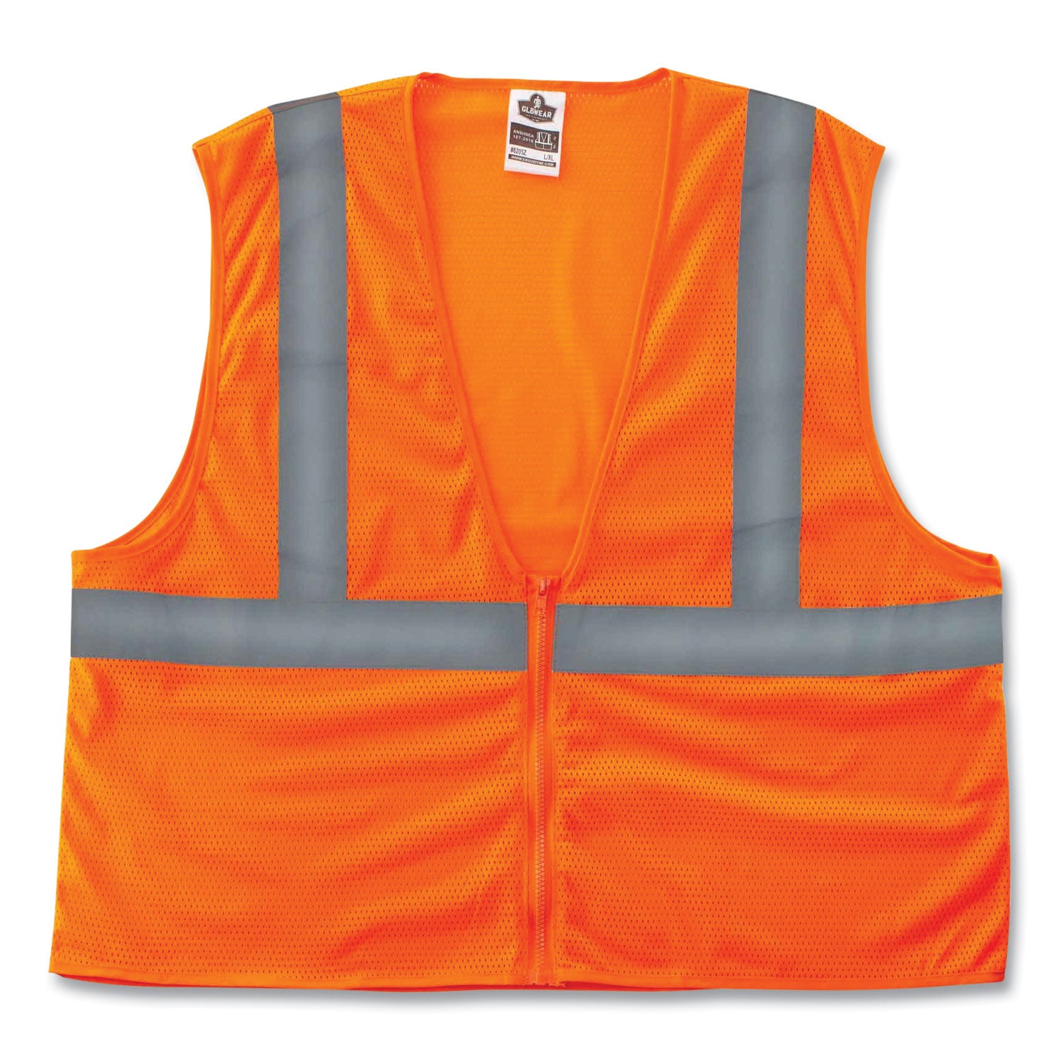 ergodyne GloWear 8205Z Class 2 Super Economy Mesh Vest, Polyester, Orange, Small/Medium (20983)