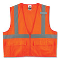 ergodyne GloWear 8225Z Class 2 Standard Solid Vest, Polyester, Orange, Small/Medium (21153)